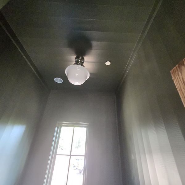 Ceiling fixture in a finished room