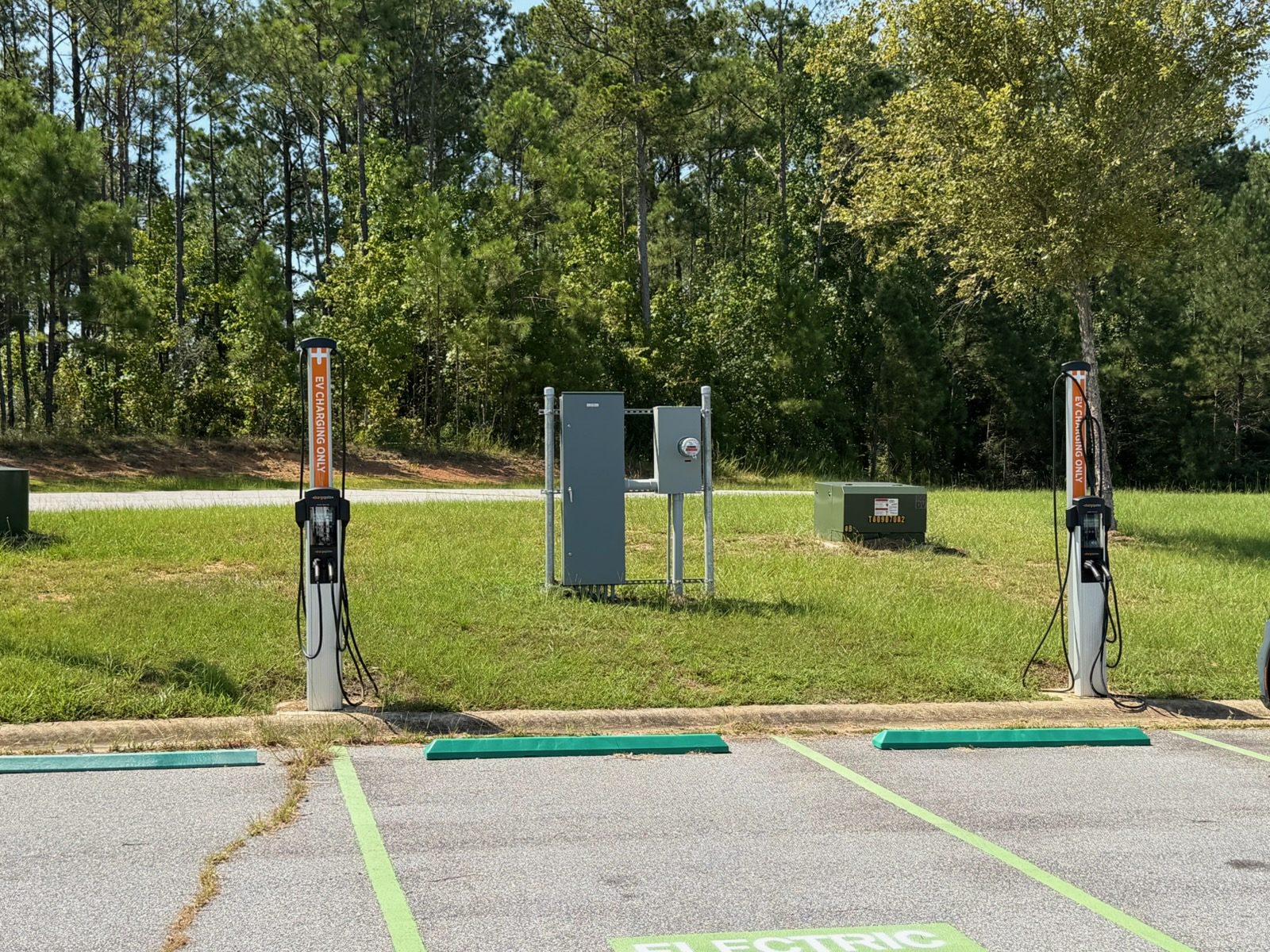 EV charging stations with service equipment