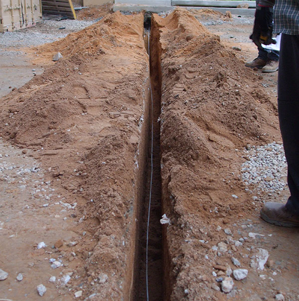 Ground conductor trench