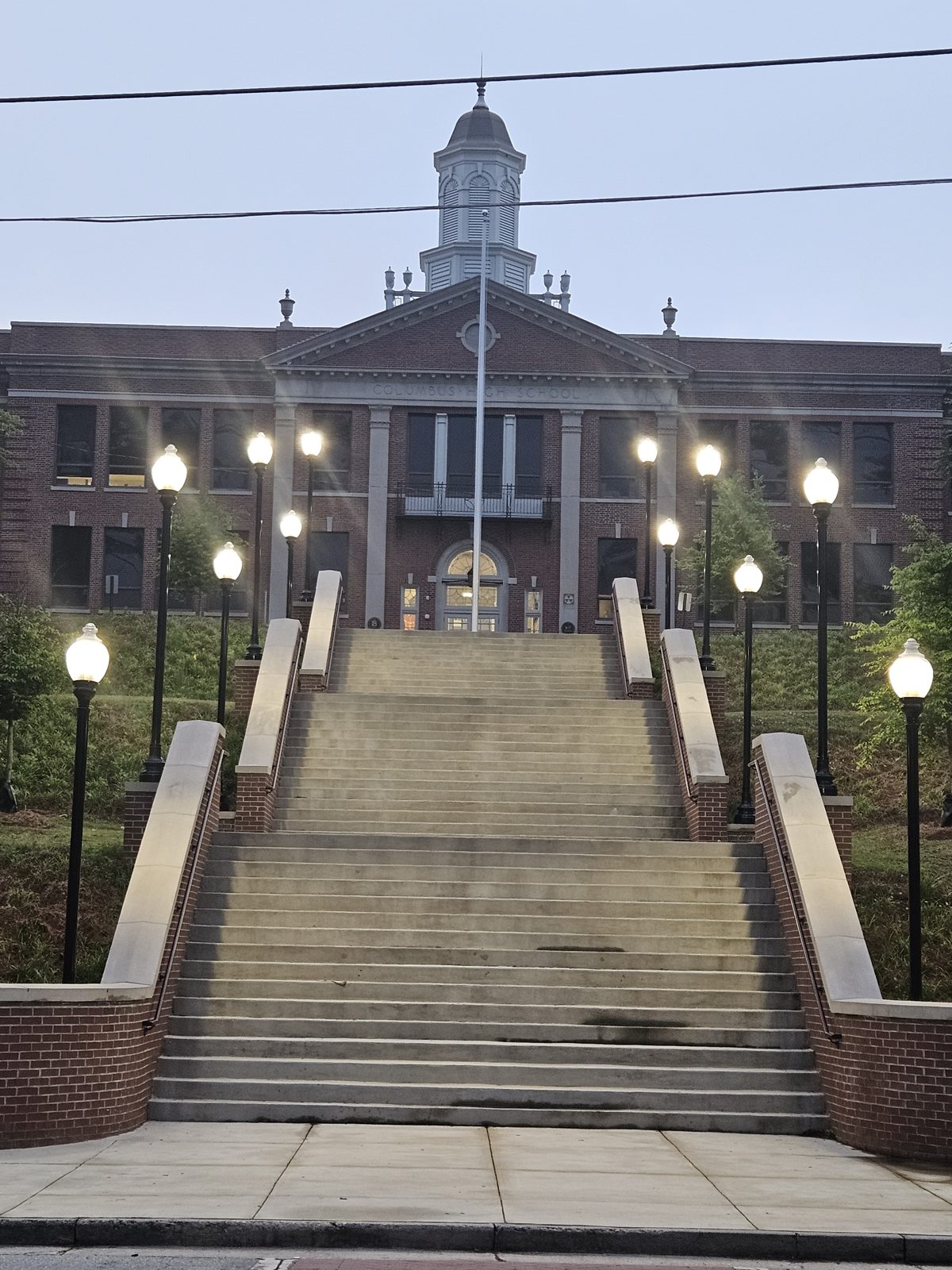 Campus entrance post lighting