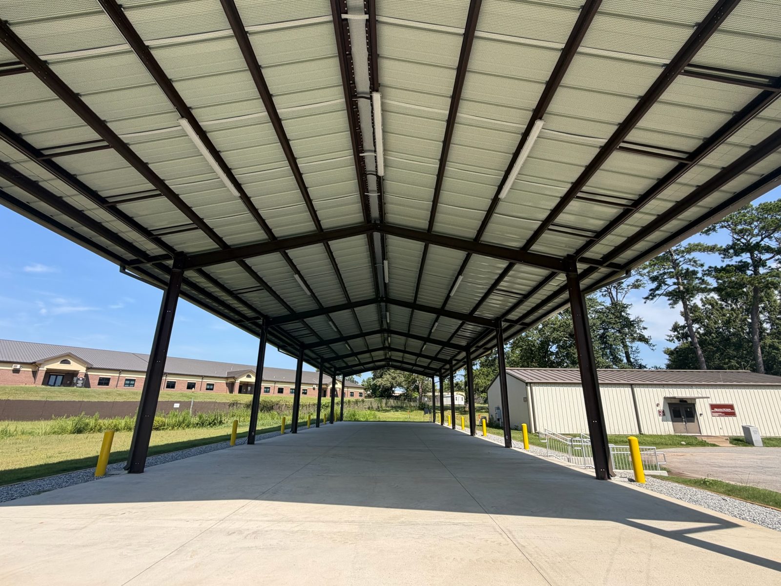 New covered pavilion lighting and power delivered on a bid project by Ritch Electric